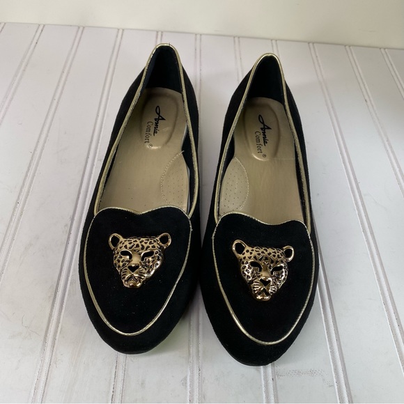 Annie Comfort leopard black loafer flats - Picture 3 of 9